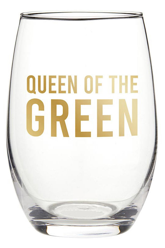 QUEEN OF THE GREEN WINE GLASS